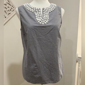 Talbots Blue and White Striped Top